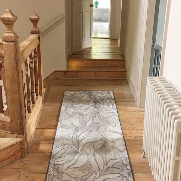 Art Floral Runner - Grey Cream